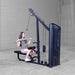 Body-Solid Series 2 Lat Mid Row S2LATX Woman seated on Body-Solid ProClub Line lat pulldown machine performing a wide-grip pulldown exercise with padded thigh support