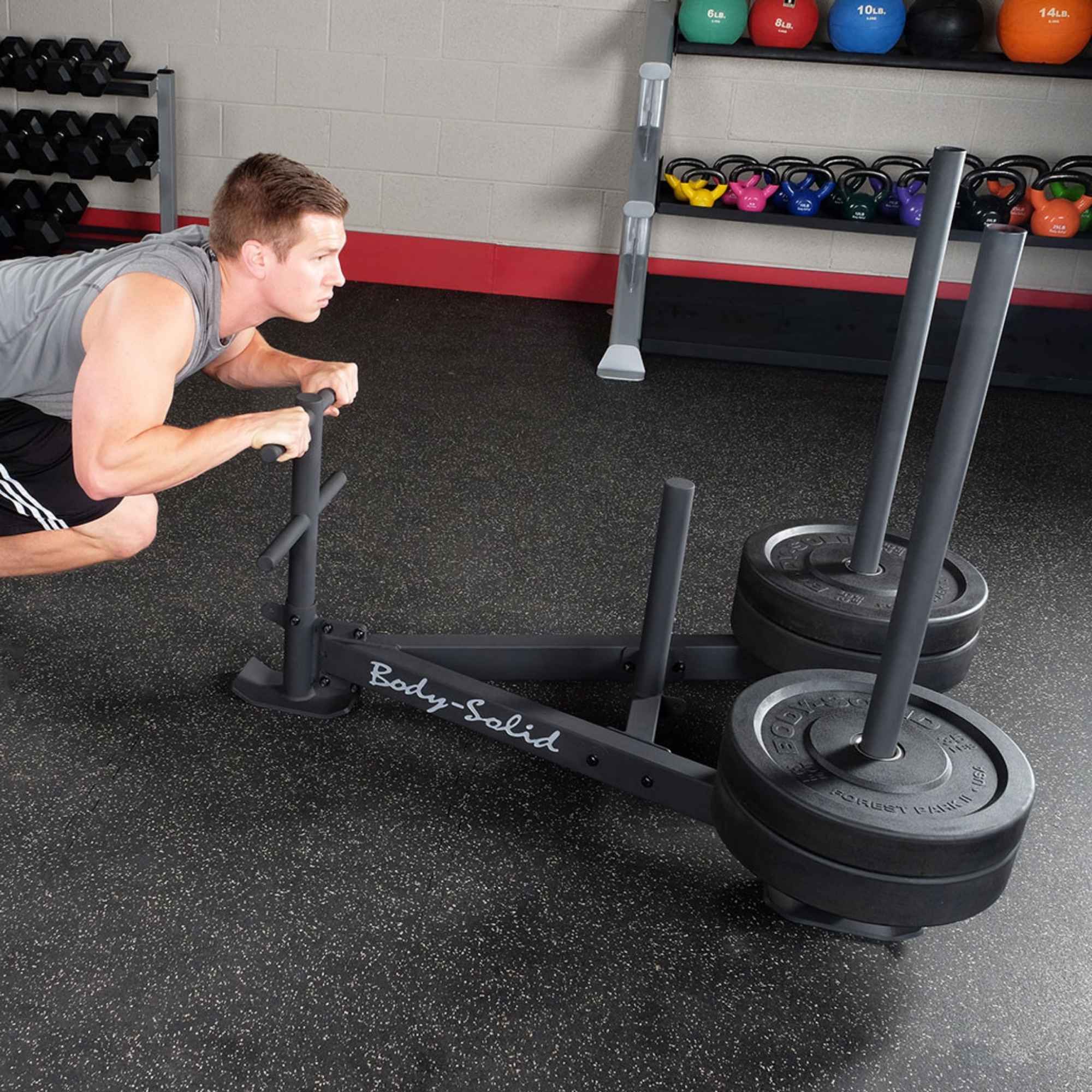 Body-Solid Weight Sled GWS100 user performing