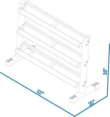 BodyKore 5-50LB DB RACK (Black) G241-B Dimensions