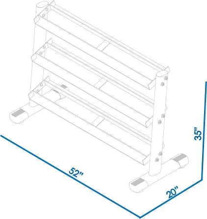 BodyKore 5-50LB DB RACK (Black) G241-B Dimensions