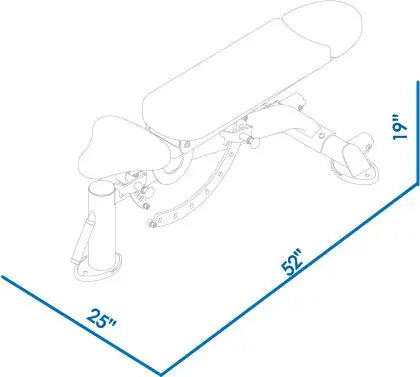 BodyKore Multi-adjustable Bench CF2106 Dimensions