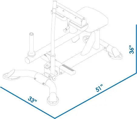 BodyKore Seated Calf Raise (Black) CF2172-B dimensions