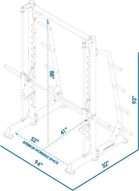 BodyKore Sigature Series - Smith Machine G271  Dimensions