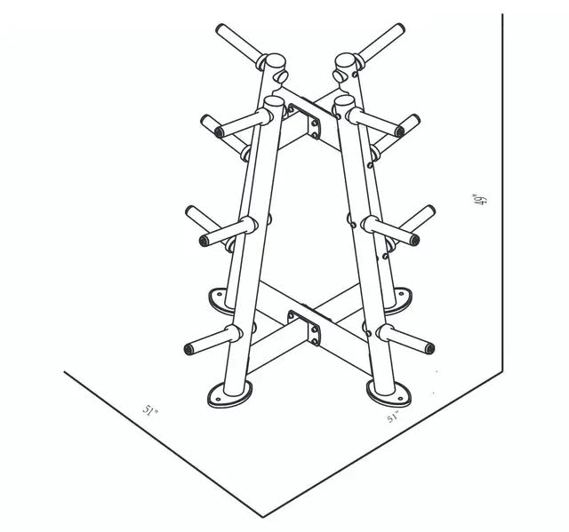 BodyKore Weight Plate Tree CF2134 Dimensions