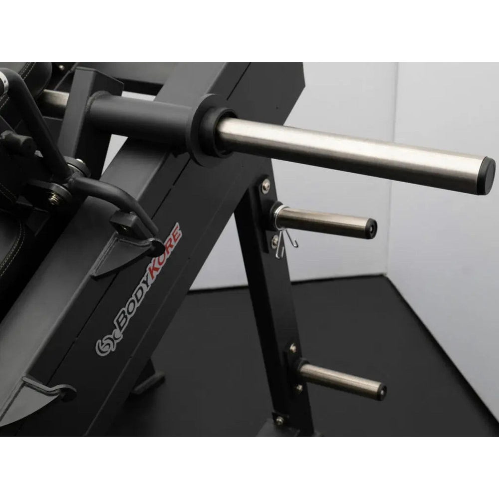 BodyKore Adjustable Hack Squat FL1811 4 Weight Horns for Plate Storage