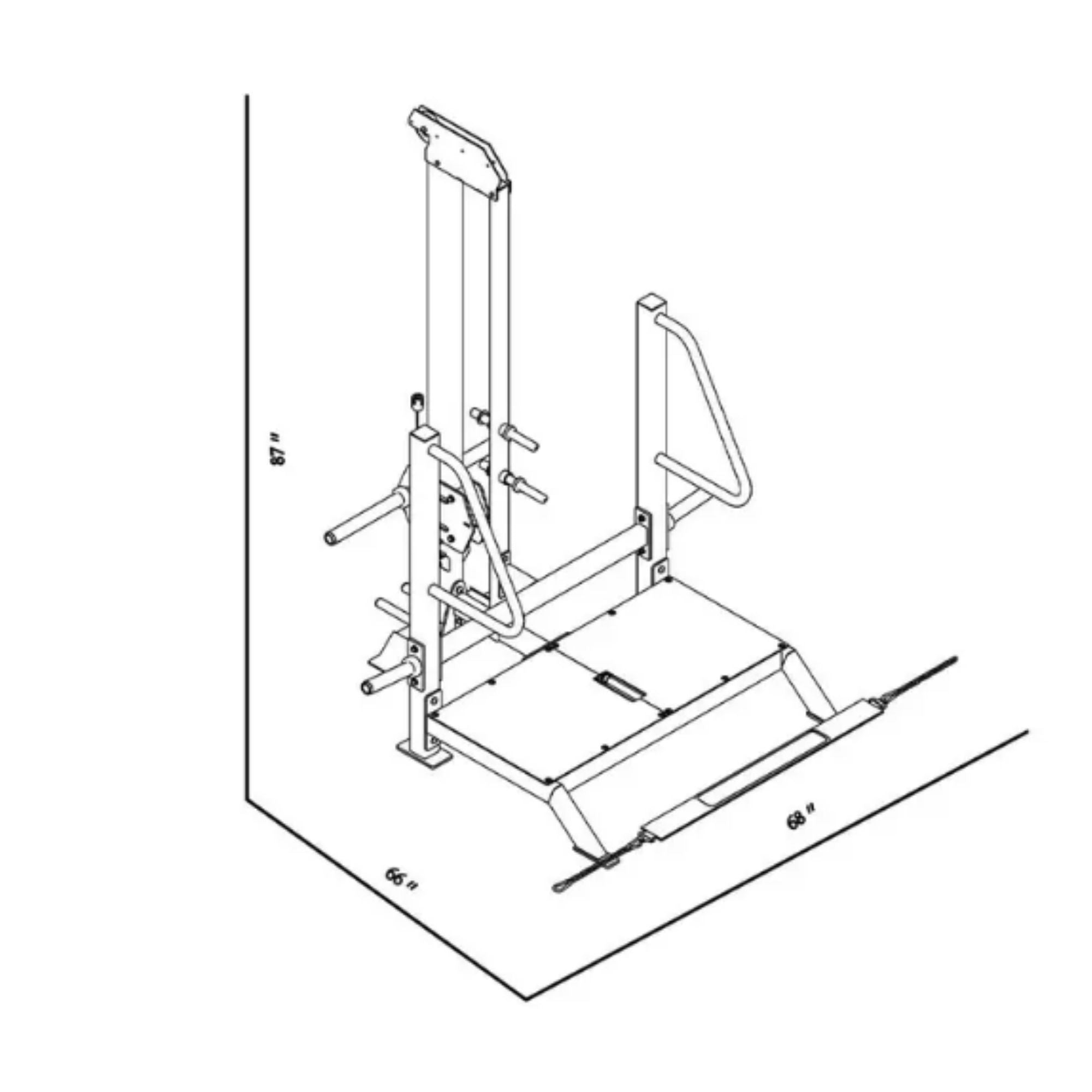 BodyKore Belt Squat Machine FL1834 Dimensions