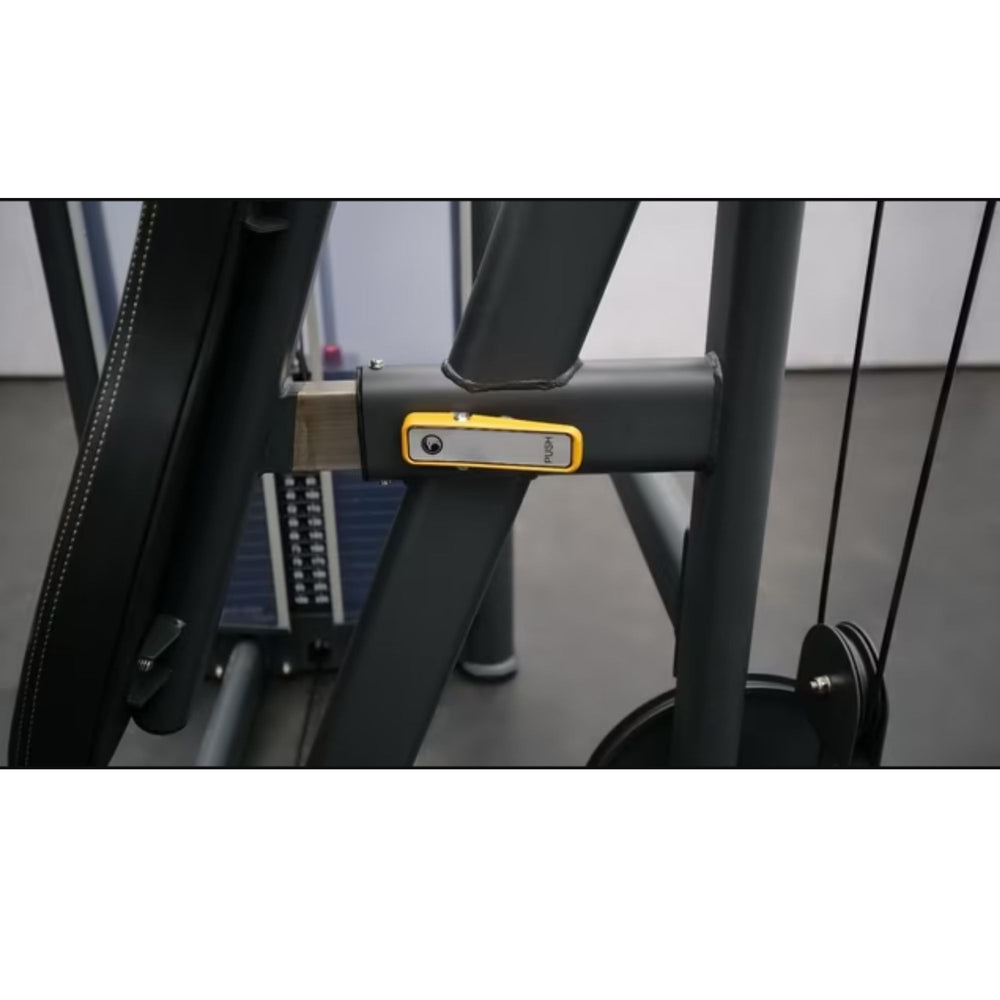 BodyKore Dual Axis Chest Press GR621 Adjustable Seat For optimal starting position