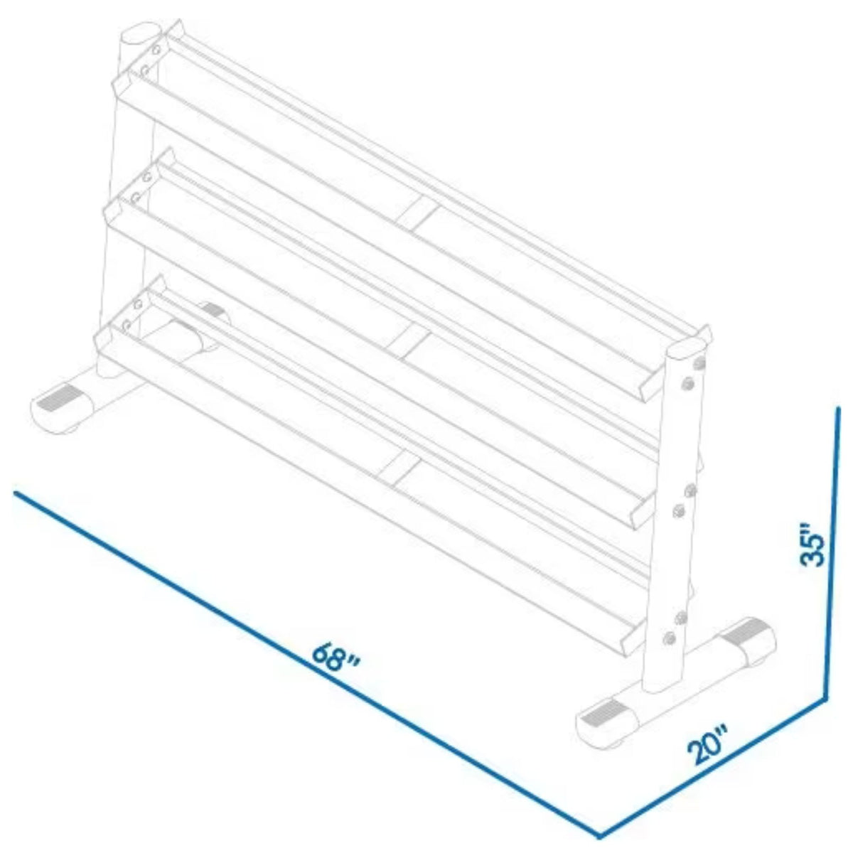 BodyKore Dumbbell Rack Fits 5-70lb Rubber Hex Dumbbell Set G242 Specifications