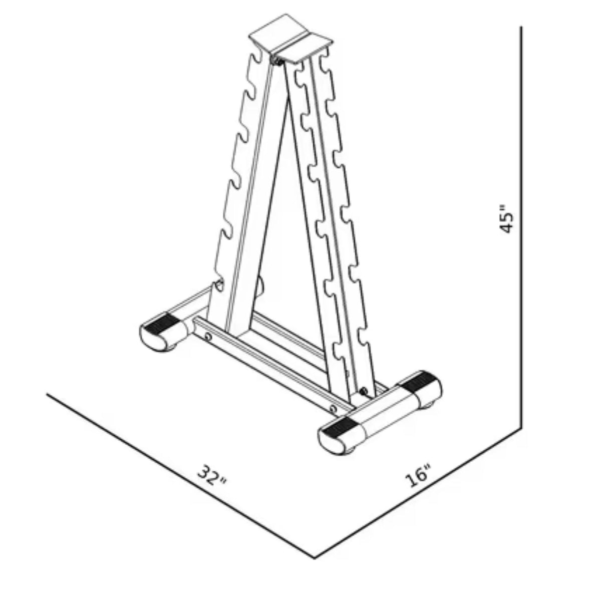 BodyKore  Dumbbell Rack G233 Dimensions