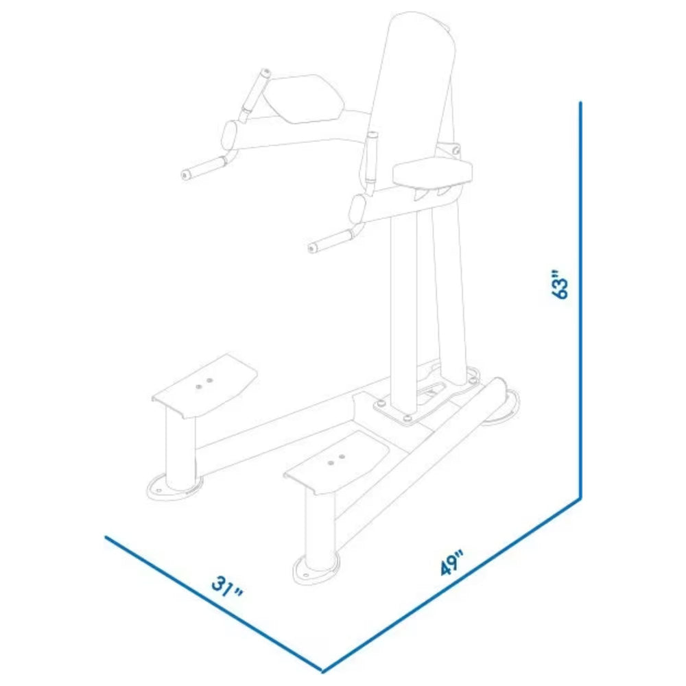 BodyKore Elite Series Vertical Knee Raise CF2107 Dimensions