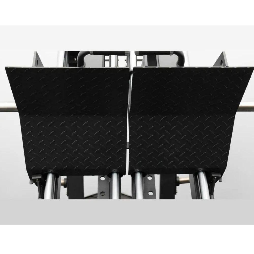 BodyKore Isolateral Leg Press FL1801 close view Two Angled Foot Plates