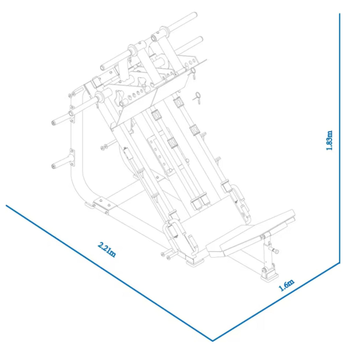BodyKore Isolateral Leg Press FL1801 dimension