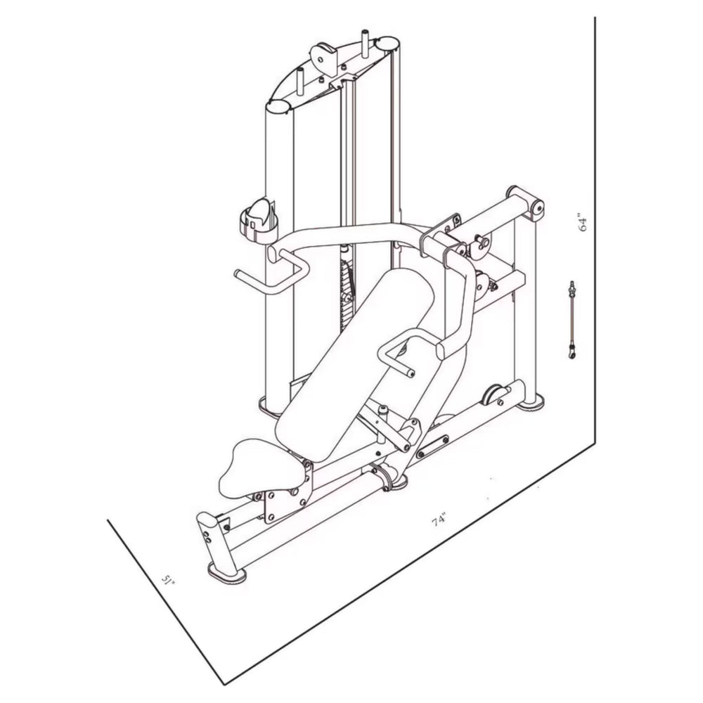 BodyKore Isolation Series MultiPress GR640 Dimensions