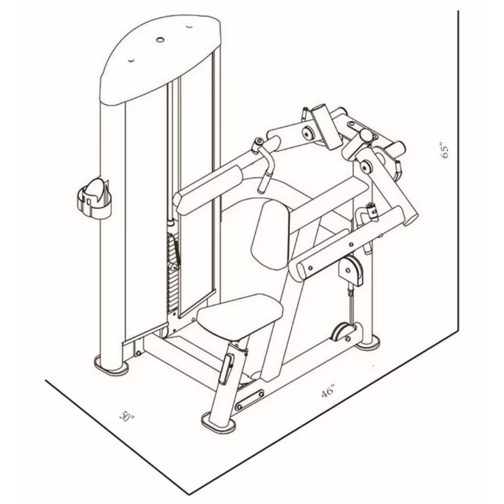 BodyKore Lateral Raise GR605 Dimensions