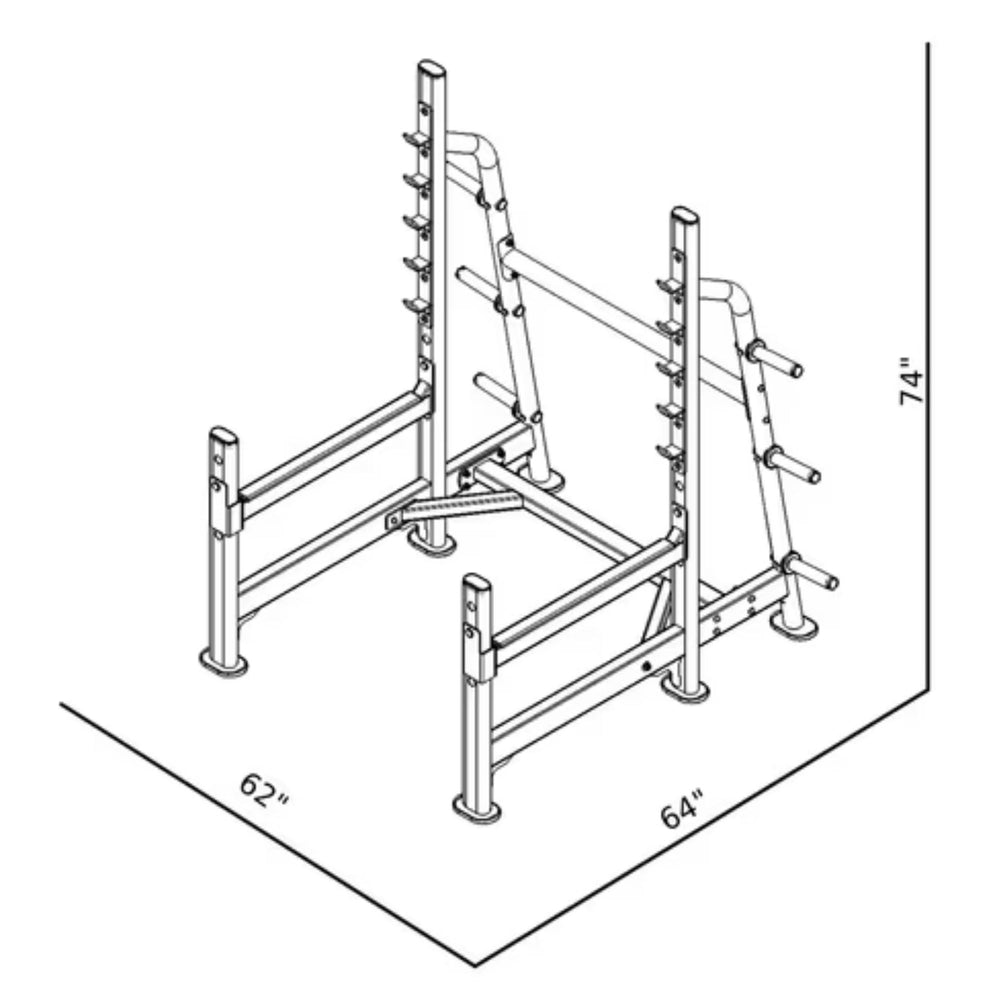 BodyKore Lunge Rack G255 Dimensions