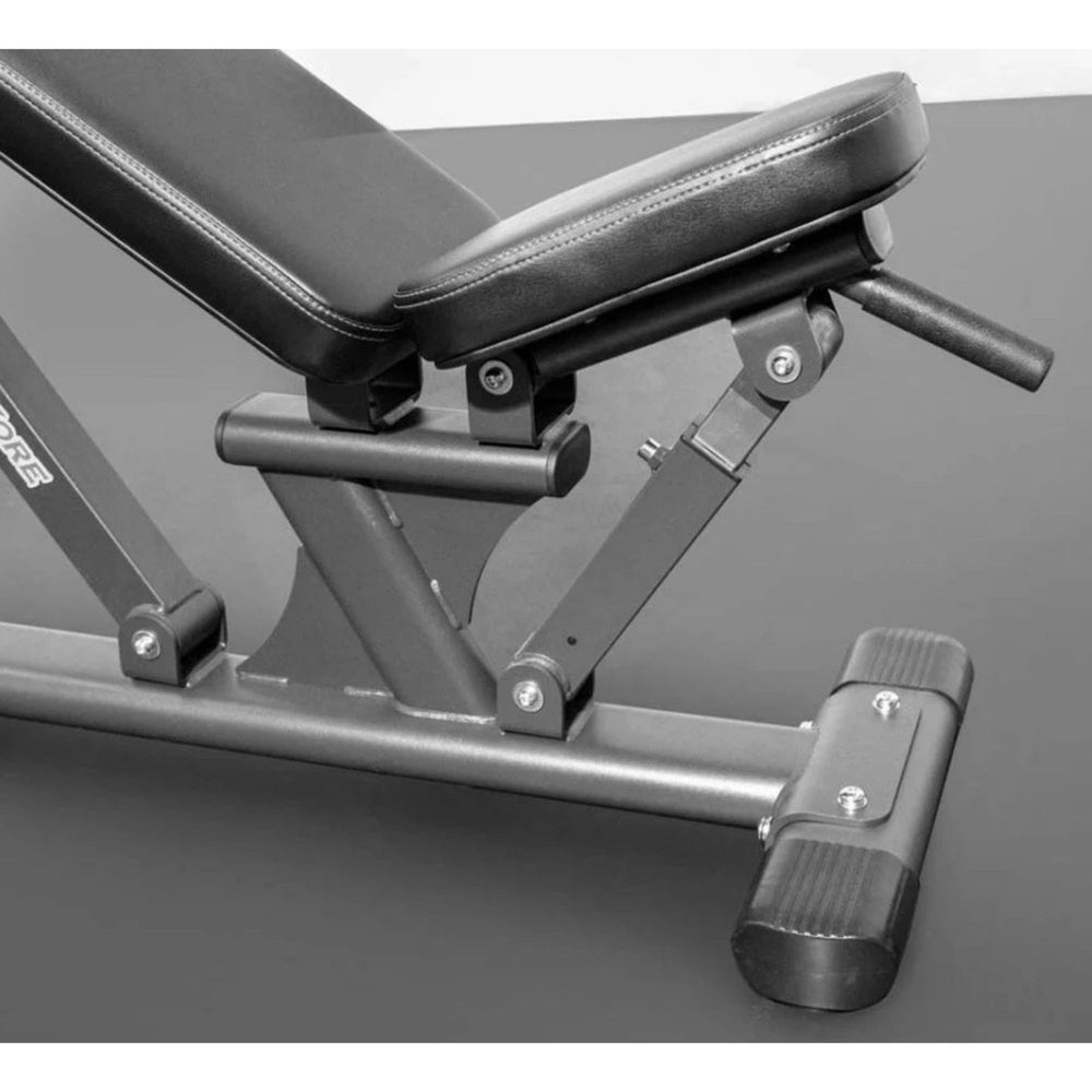 BodyKore Multi-Adjustable Bench G206 Easy Moving Bench has wheels and a
handle for easy moving