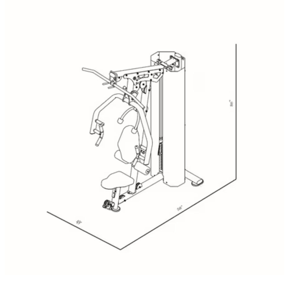 BodyKore Multi-Gym Chest Press/Lat Pull Down MTI4201 dimension