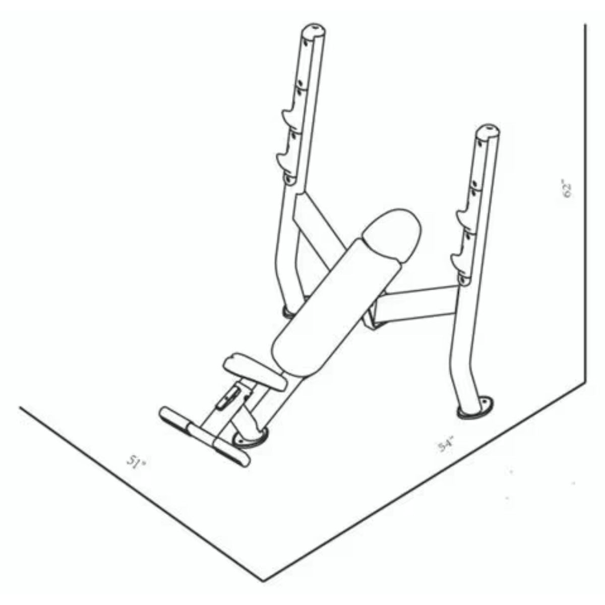 BodyKore Olympic Incline Bench Signature Series G252 Dimensions