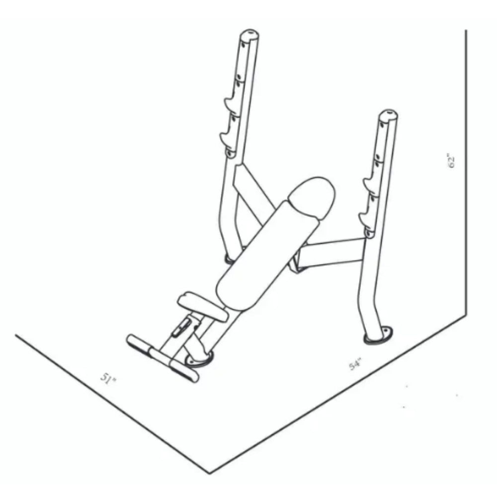BodyKore Olympic Incline Press CF2152 Dimensions
