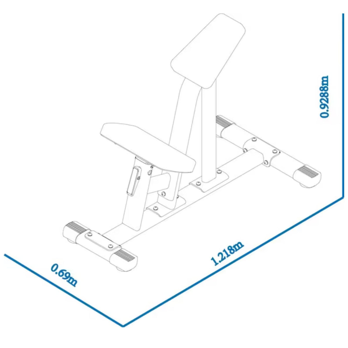 BodyKore Seated Row Bench G214 Specifications