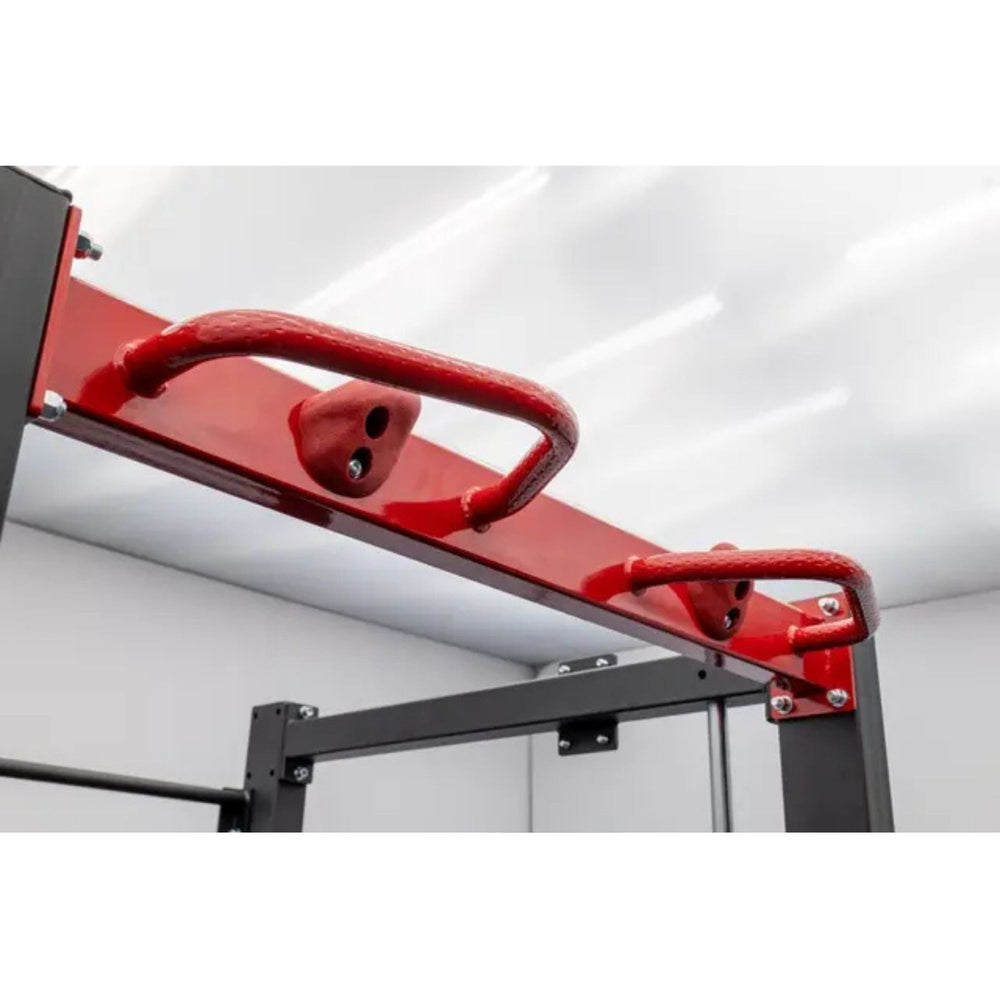 BodyKore Smith Machine VFCR1701B Extended Overhanging Pull-Up Bar with Rock Climbing Grips