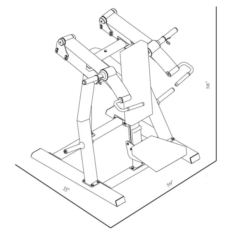 BodyKore Stacked Series Plate Loaded Shoulder Press  GR803 Dimensions