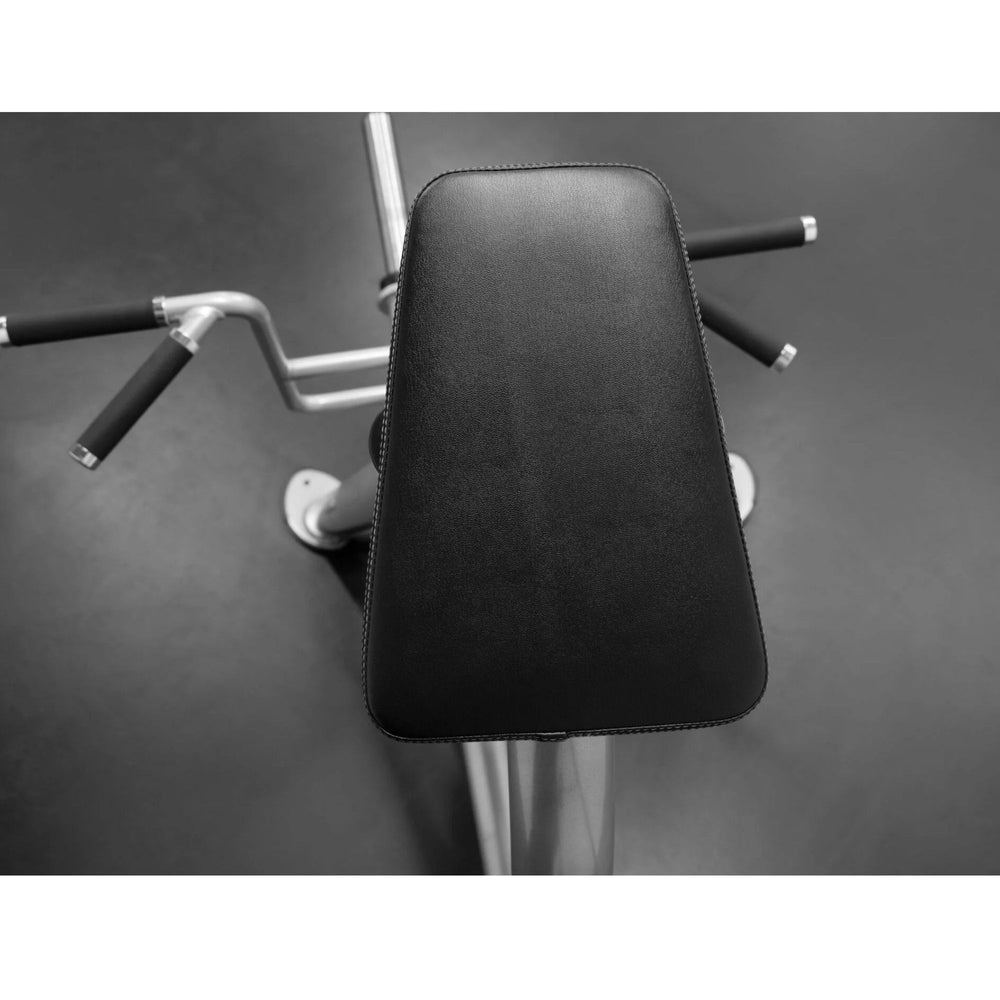 BodyKore Standing Row CF2173 Top-down view bench with black padded support and dual grip handles