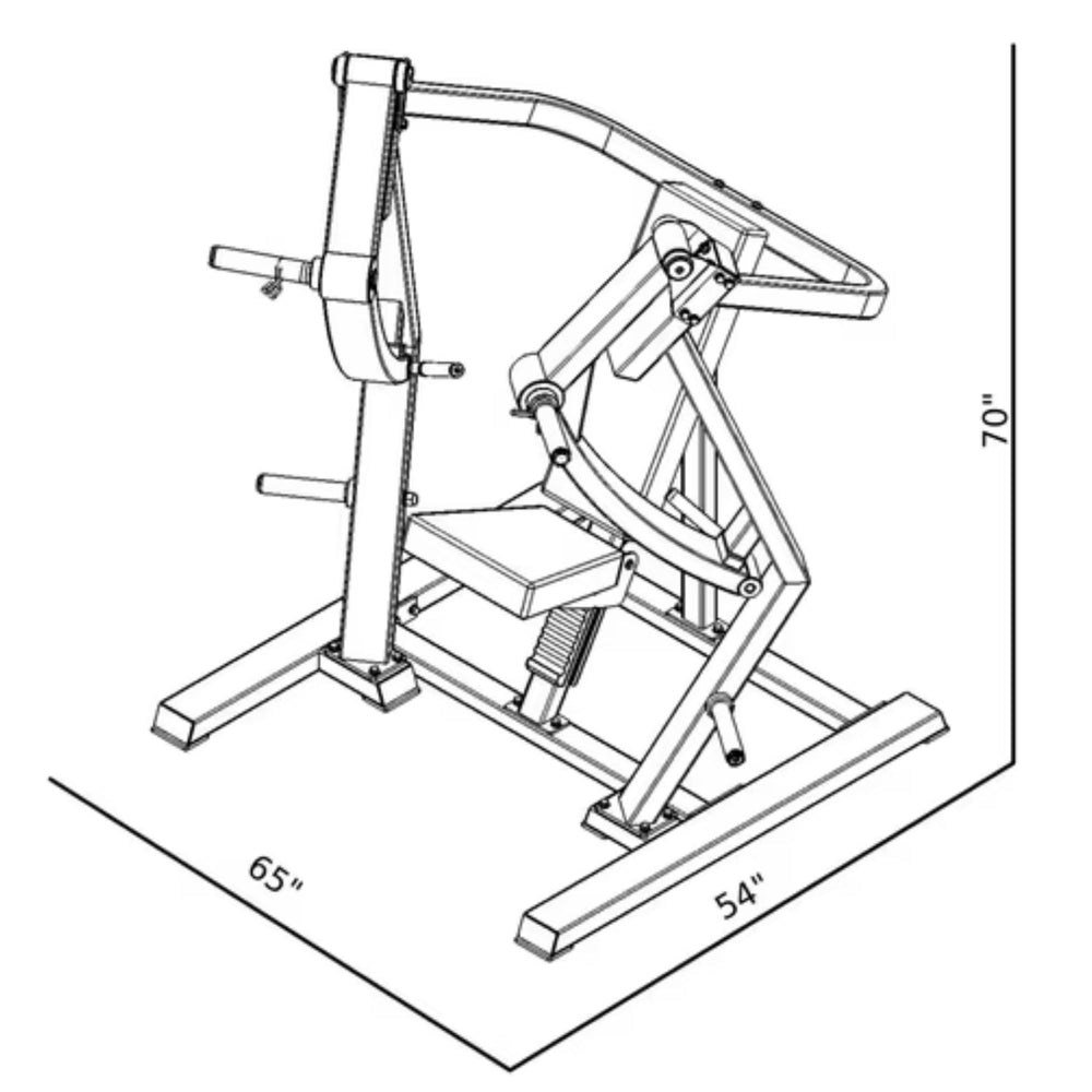 BodyKore Wide Chest Press GR805 Dimensions