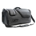 Gray duffel bag with shoulder strap on a white background