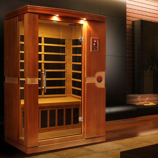 Dynamic 2 Person Ultra Low EMF Far Infrared Sauna DYN-6210-01 Elite Front View Indoor