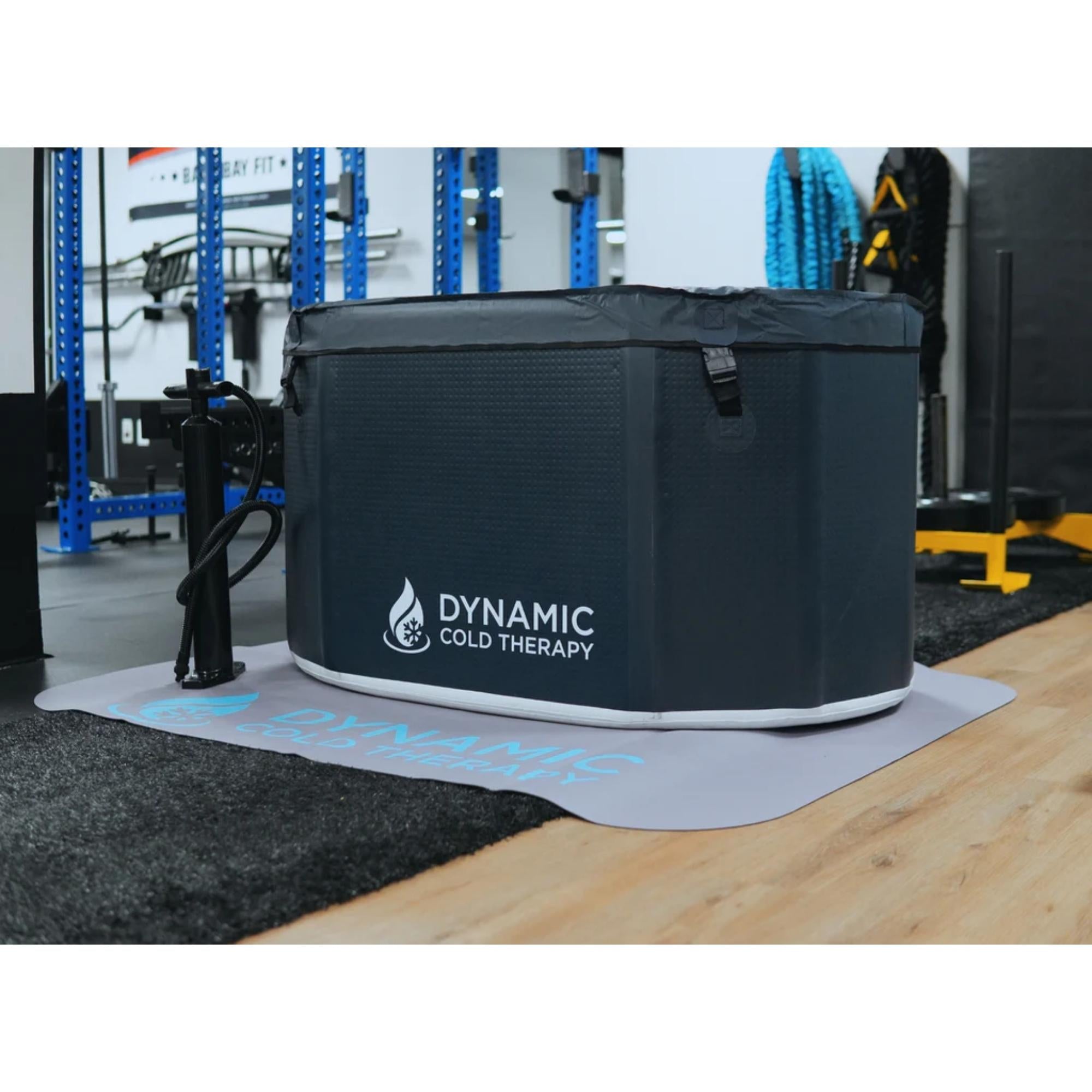Dynamic Cold Therapy Cold Plunge DCT-IO-052 on a gym floor.