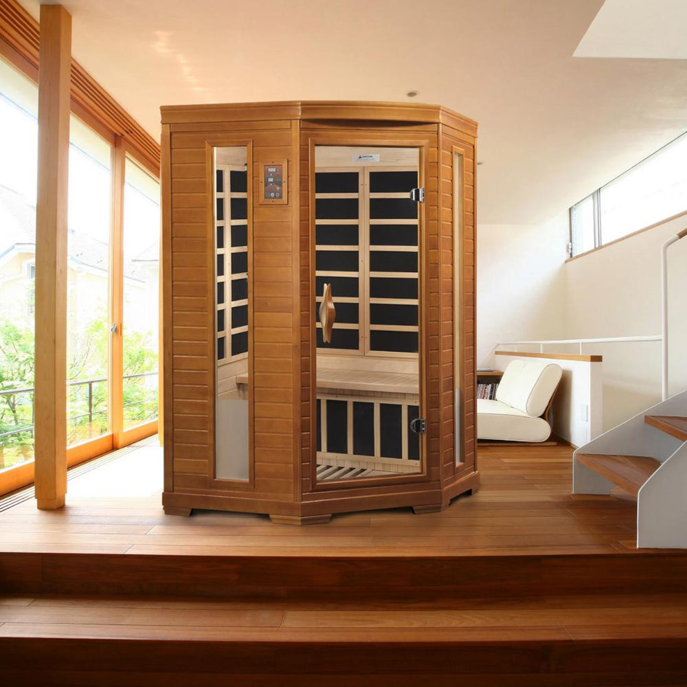 Dynamic "Heming Edition Elite" 2-Person Low EMF Far Infrared Sauna, DYN-6225-02 inside the home