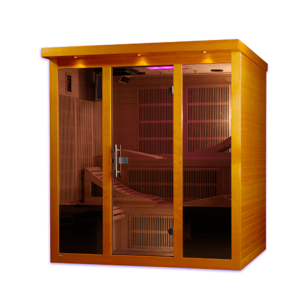 Dynamic Monaco 6-person Ultra Low EMF FAR Infrared Sauna DYN-6996-01 Elite	Front Left View
