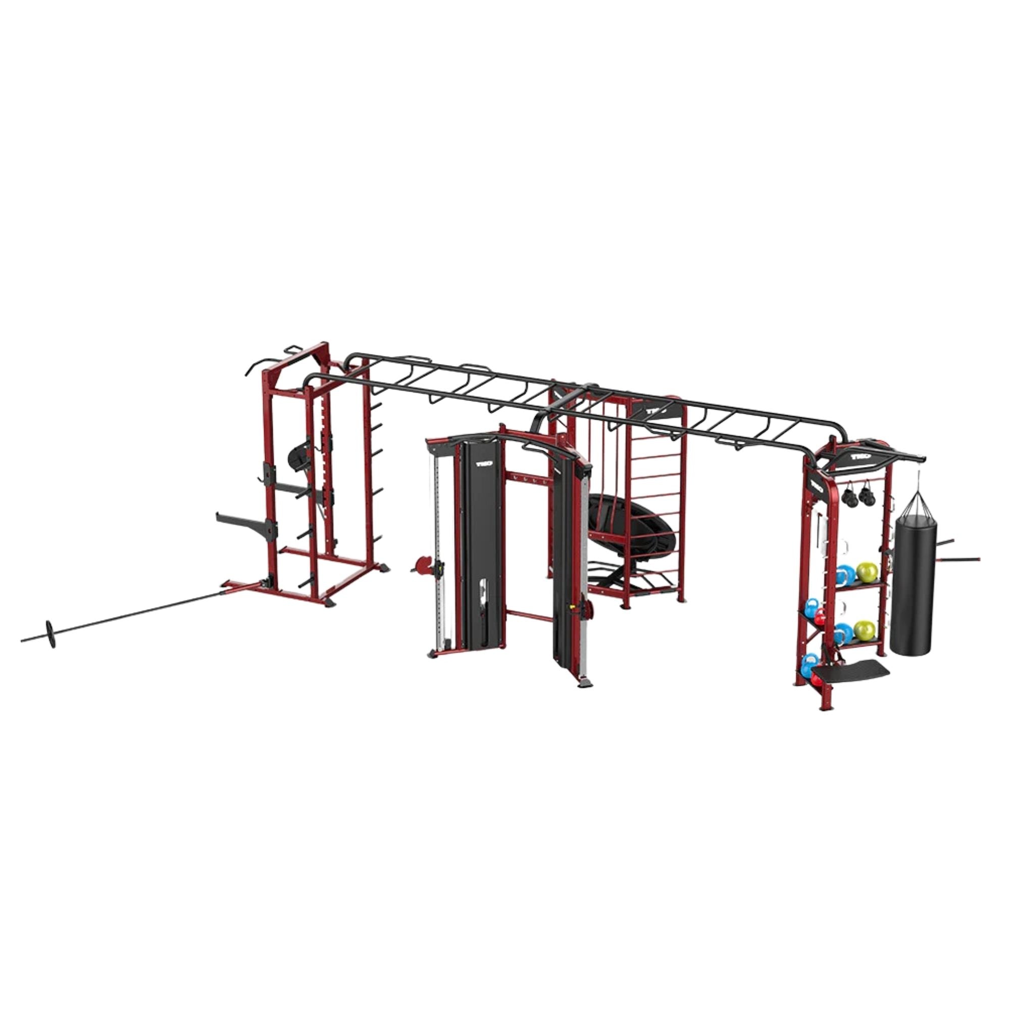 FunctionalTrainer_Boxing_Rebounder_Power_Rack_Station_Frame_red