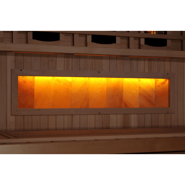 Golden Designs 3-Person Corner Full Spectrum EMF FAR Infrared Sauna with Himalayan Salt Bar, GDI-8035-03