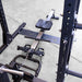 Body-Solid Rower Attachment spacing from the back of the power rack