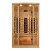 Golden Designs 2-Person Full Spectrum PureTech™ Near Zero EMF FAR Infrared Sauna with Himalayan Salt Bar GDI-8020-03	Front View 
