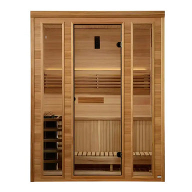 Golden Designs 2025 "Andermatt Edition" 2 - 3 Person Traditional Steam Sauna GDI-7030-01	Front View 
