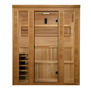 Golden Designs 2025 "Engelberg Edition" 4 - 6 Person Traditional Steam Sauna GDI-7060-01	Front View 
