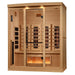 Golden Designs 4-Person Full Spectrum PureTech™ Near Zero EMF FAR Infrared Sauna with Himalayan Salt Bar GDI-8040-03	Front Right View
