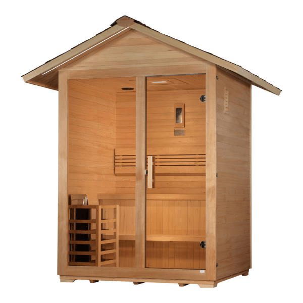 Golden Designs "Arlberg" 3 Person Traditional Outdoor Sauna GDI‐8103‐01	Front Right View
