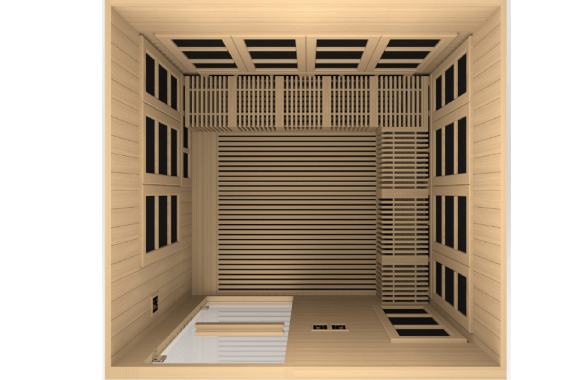 Golden Designs Catalonia 8-person PureTech™ Near Zero EMF FAR Infrared Sauna GDI-6880-02	Top Down View
