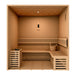Golden Designs "Copenhagen Edition" 3-Person Traditional Steam Sauna - Canadian Red Cedar - GDI-7389-01 full interior layout.