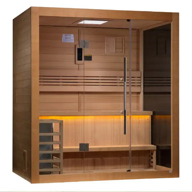 Golden Designs "Forssa Edition" 3 Person Indoor Traditional Sauna GDI-7203-01	Front Right View
