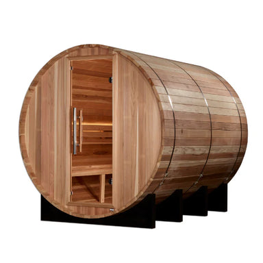 Golden Designs "Klosters" 6 Person Barrel Traditional Sauna GDI-B006-01	Front View 
