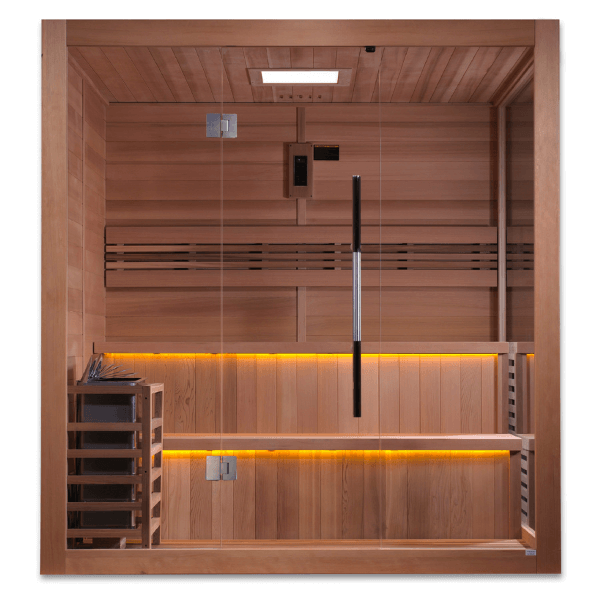 Golden Designs "Kuusamo Edition" 6 Person Indoor Traditional Sauna GDI-7206-01  Front View 
