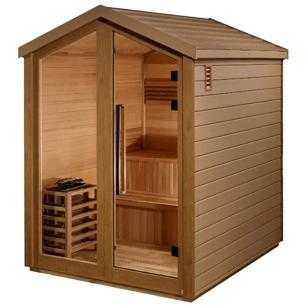 Golden Designs Savonlinna 3 Person Outdoor Traditional Sauna GDI-8503-01	Right Side View
