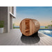 Golden Designs "St. Moritz" 2 Person Barrel Traditional Sauna GDI-B002-01	Front View Outdoor 1