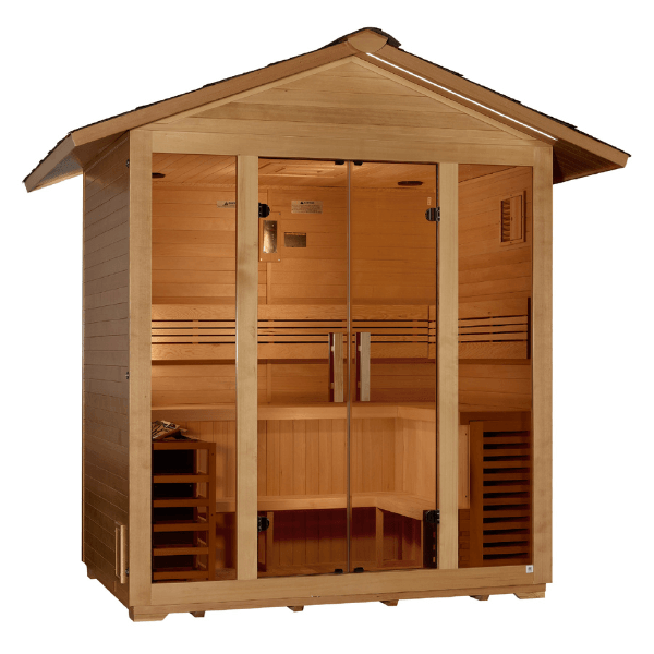 Golden Designs "Vorarlberg" 5 Person Traditional Outdoor Sauna GDI‐8105‐01	Front Left View
