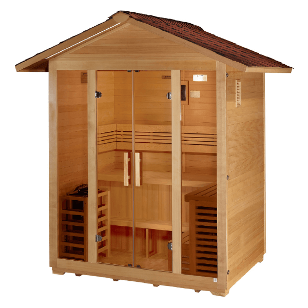 Golden Designs "Vorarlberg" 5 Person Traditional Outdoor Sauna GDI‐8105‐01	Front Right View
